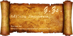 Géczy Zsuzsanna névjegykártya